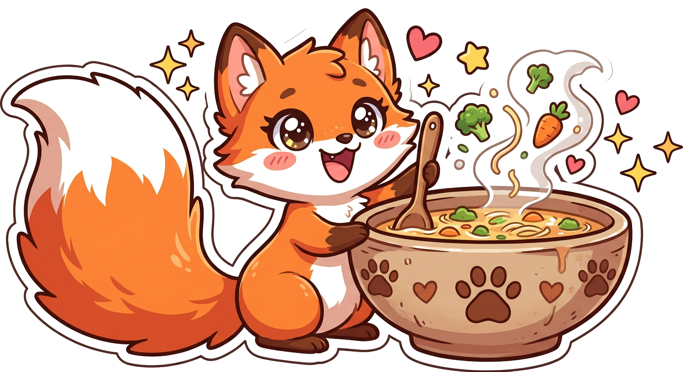 SoupFox - A cute fox stirring soup